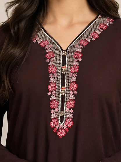 3 Piece Blended Marina Suit- Embroidered (Pret)