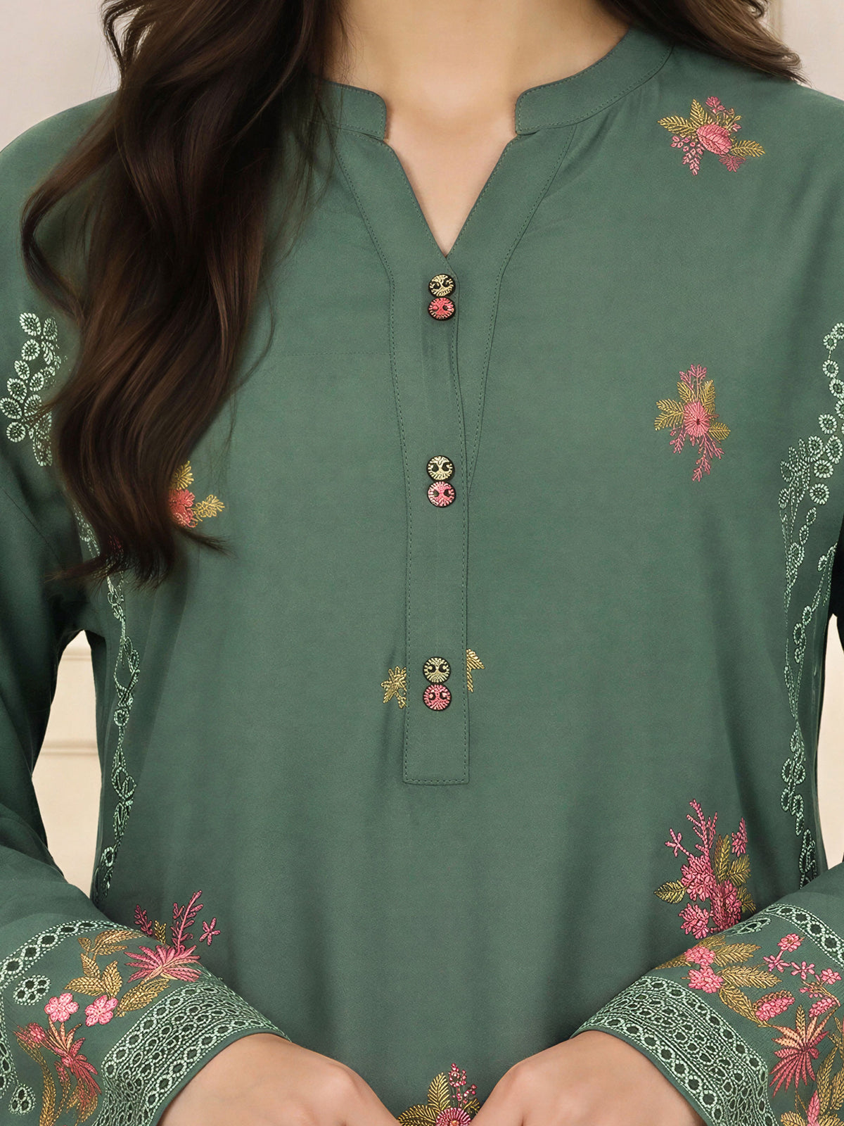 2 Piece Blended Marina Suit- Embroidered (Pret)