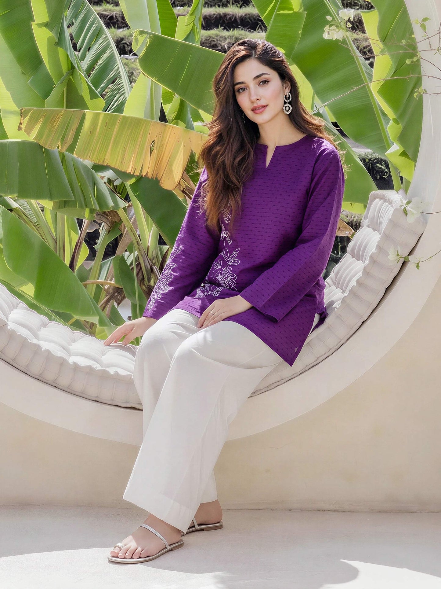 Lawn Texture Kurti- Embroidered (Pret)
