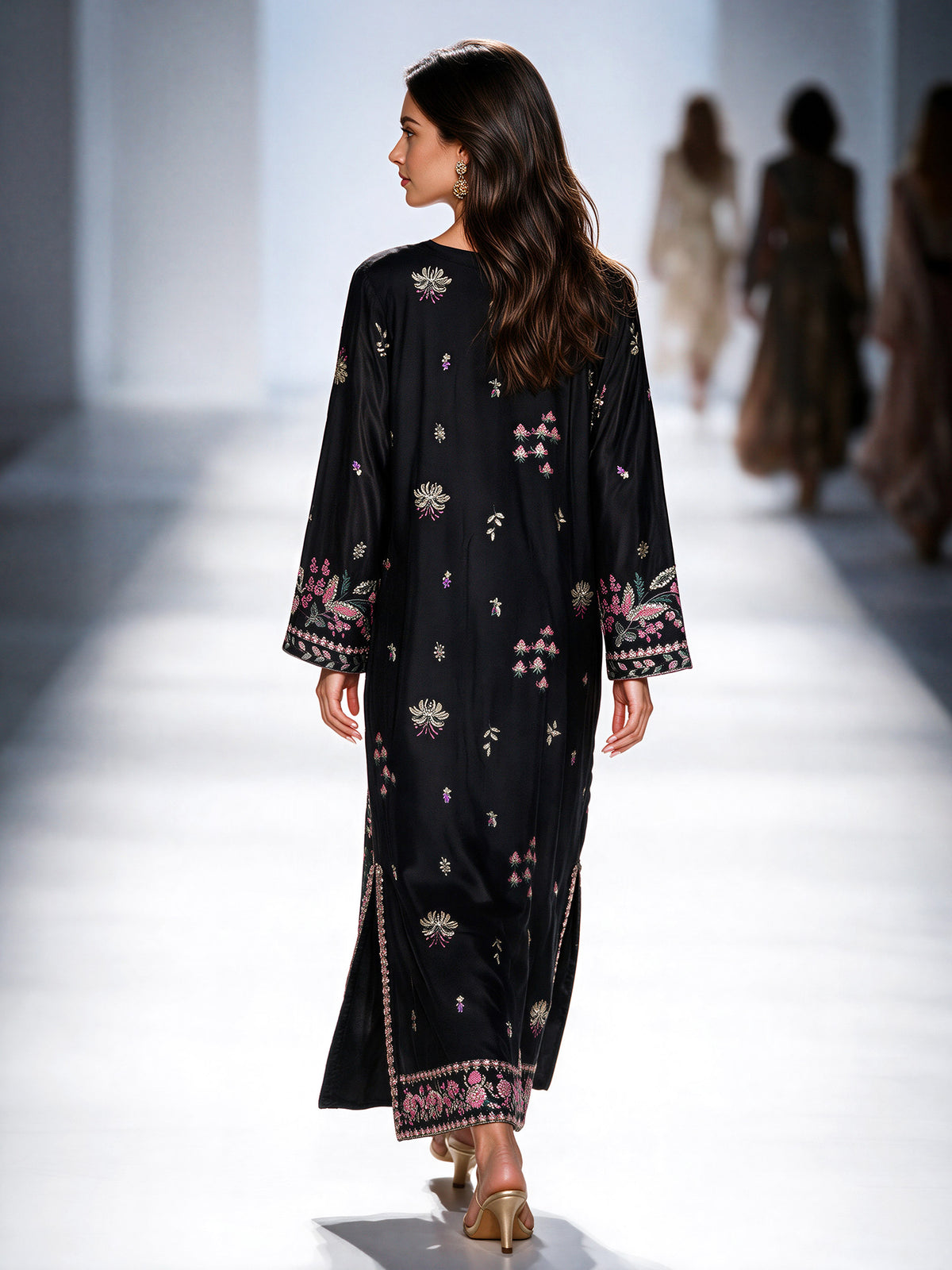 Silk Cambric Kaftan- Embroidered (Pret)