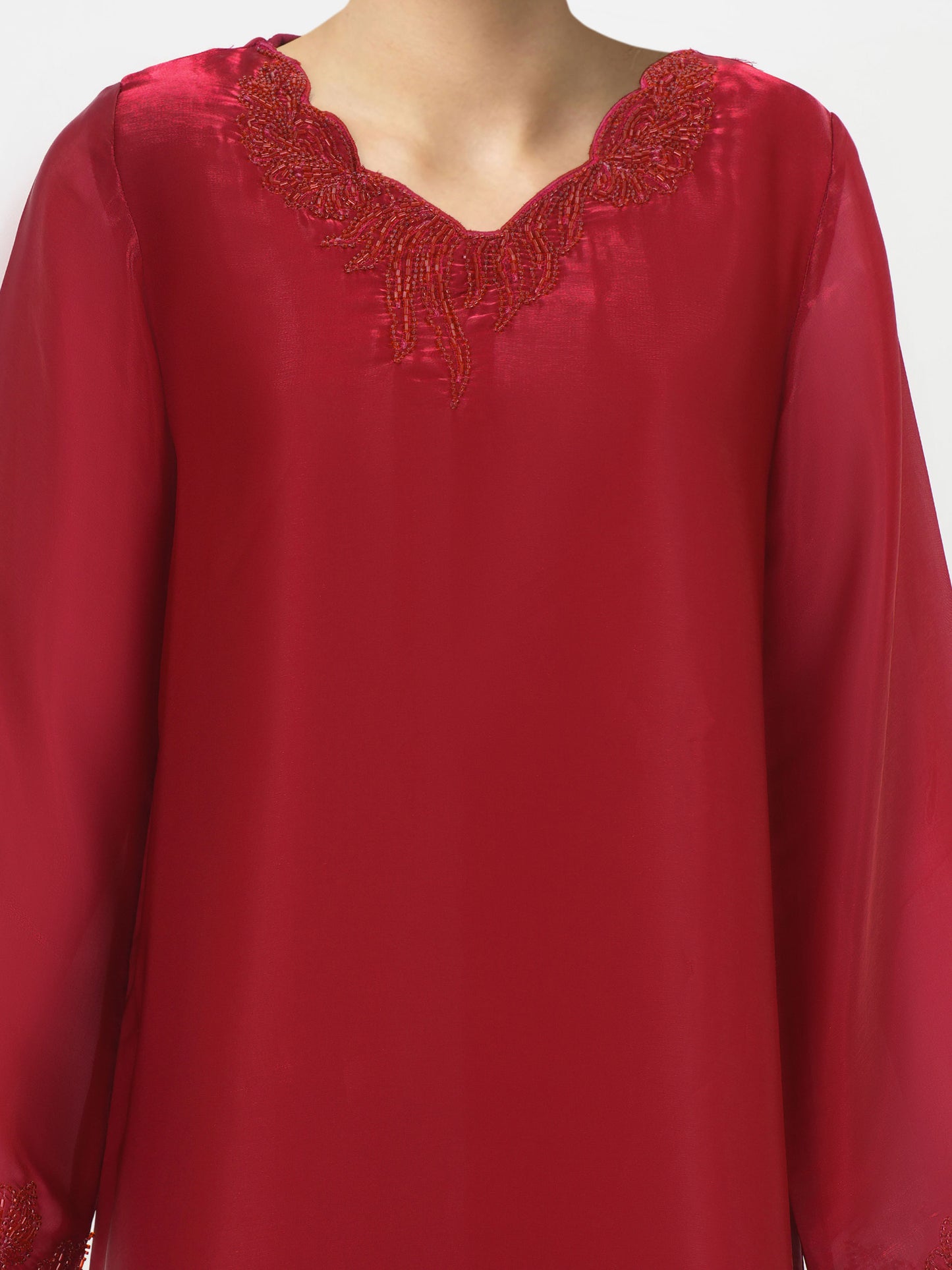 2 Piece Silk Suit- Embellished (Pret)