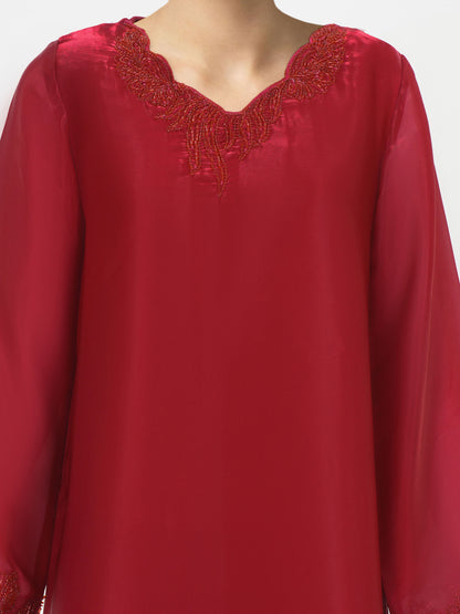 2 Piece Silk Suit- Embellished (Pret)