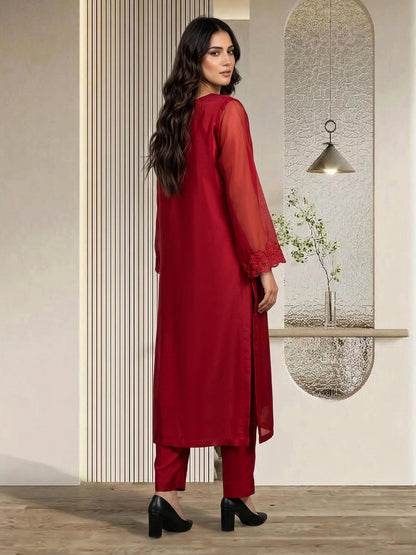 2 Piece Silk Suit- Embellished (Pret)
