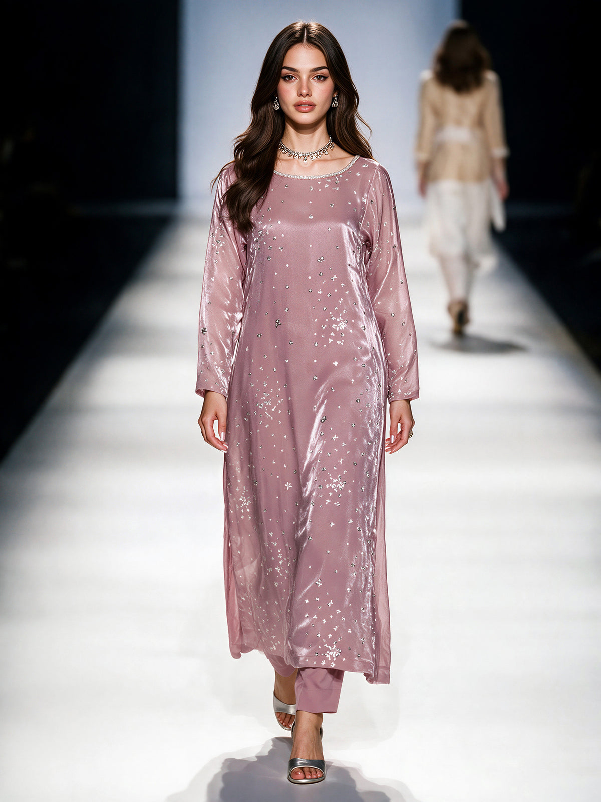 2 Piece Silk Suit- Embroidered (Pret)
