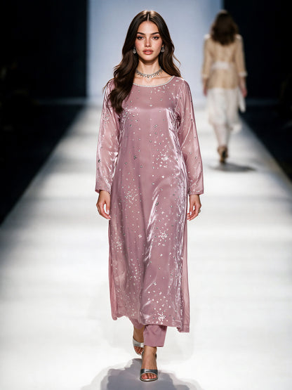 2 Piece Silk Suit- Embroidered (Pret)