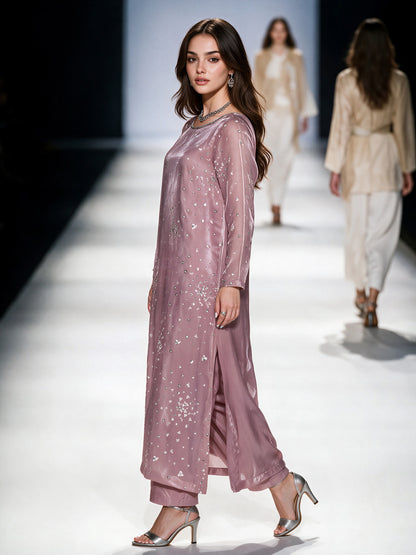 2 Piece Silk Suit- Embroidered (Pret)