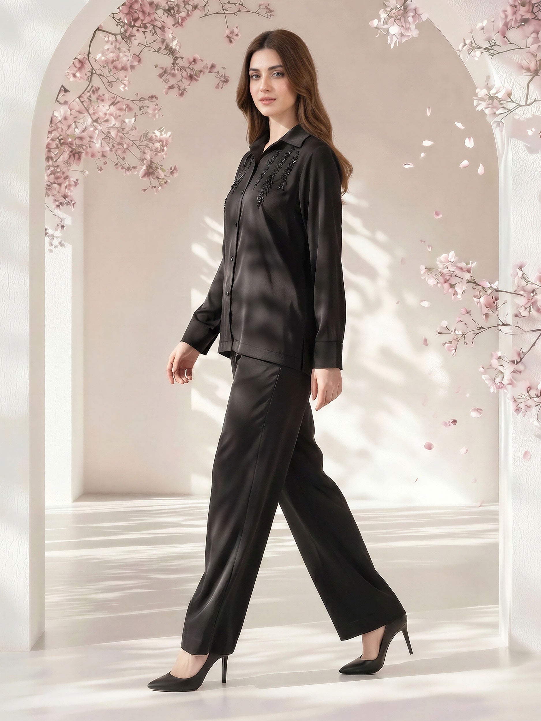 Silk Co-ord Set- Embellished