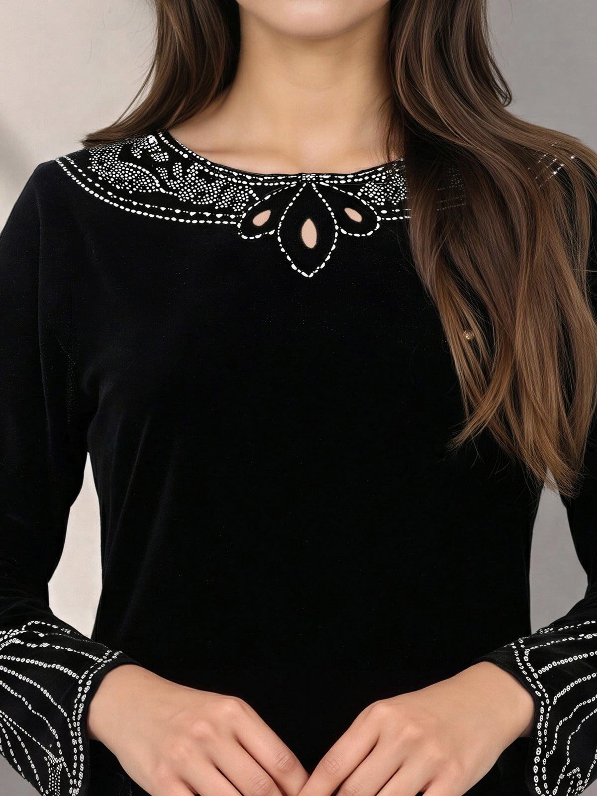 2 Piece Velvet Shimmer Suit- Embellished (Pret)