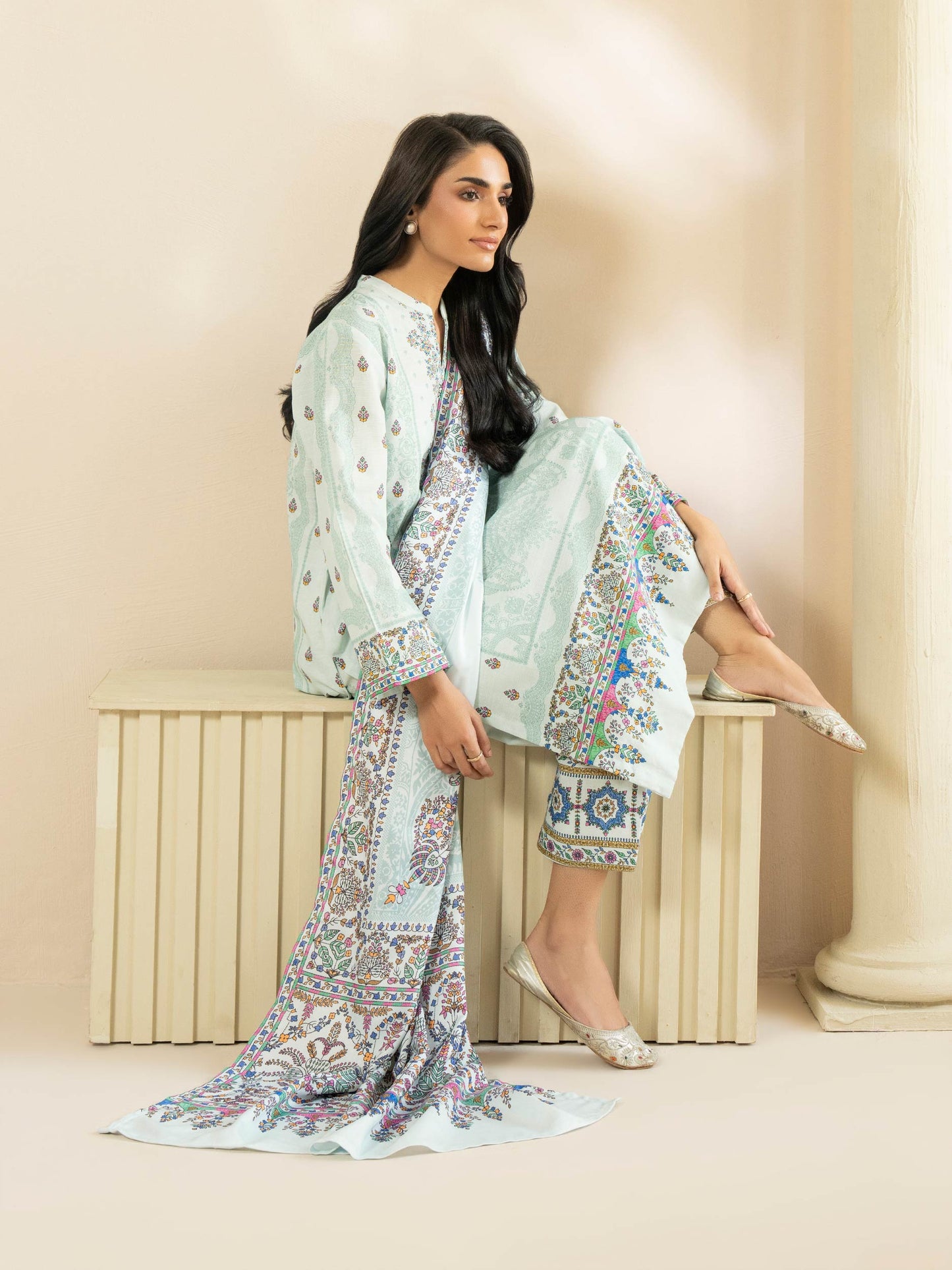 3-Piece Slub Khaddar Suit (Pret)