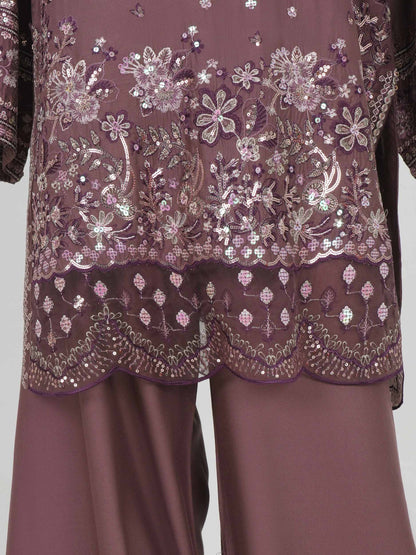 3 Piece Crepe Suit- Embroidered (Pret)