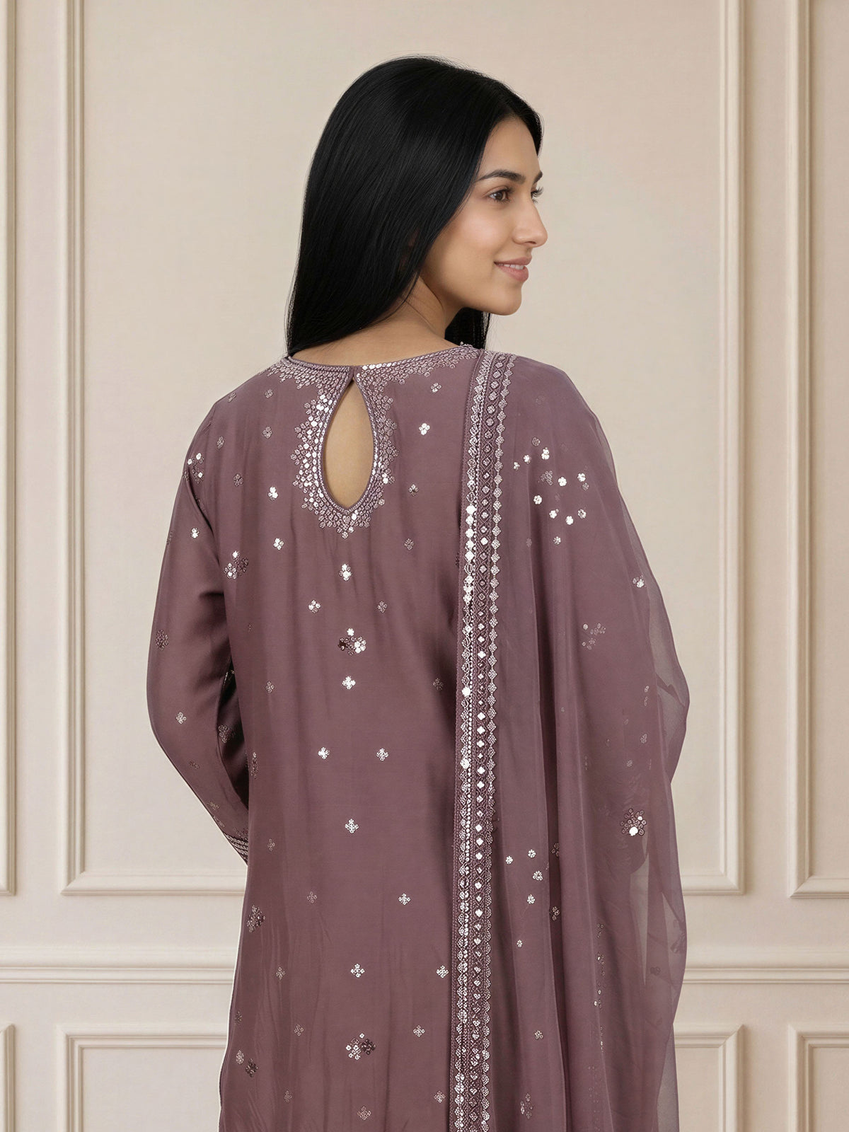 3 Piece Crepe Suit- Embroidered (Pret)