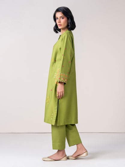 2 Piece Dobby Suit- Embroidered (Pret)
