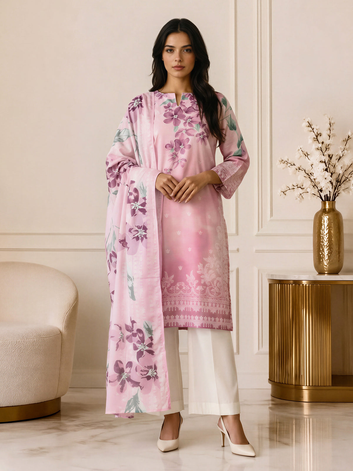 2 Piece Slub Khaddar Suit (Pret)