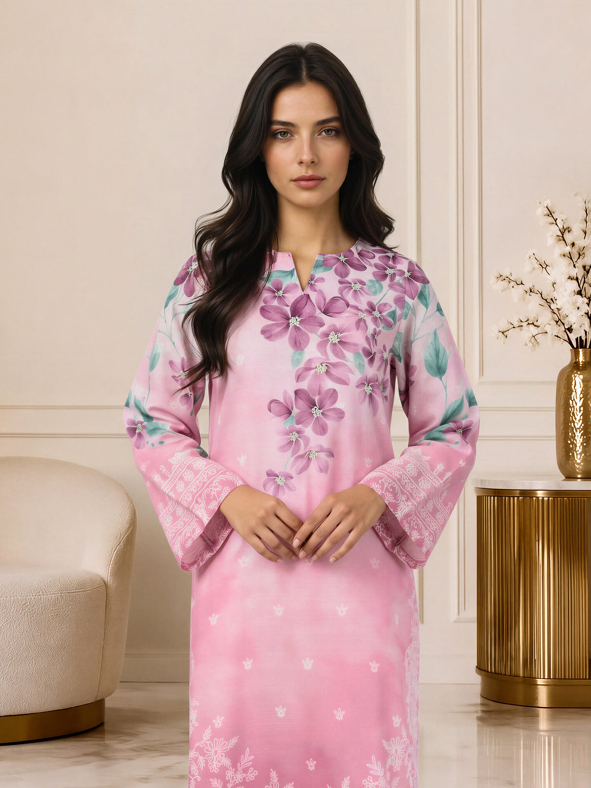 2 Piece Slub Khaddar Suit (Pret)