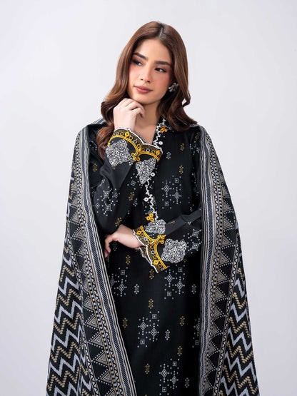 2 Piece Slub Khaddar Suit- Embroidered (Pret)