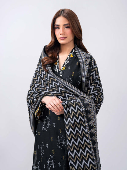 2 Piece Slub Khaddar Suit- Embroidered (Pret)