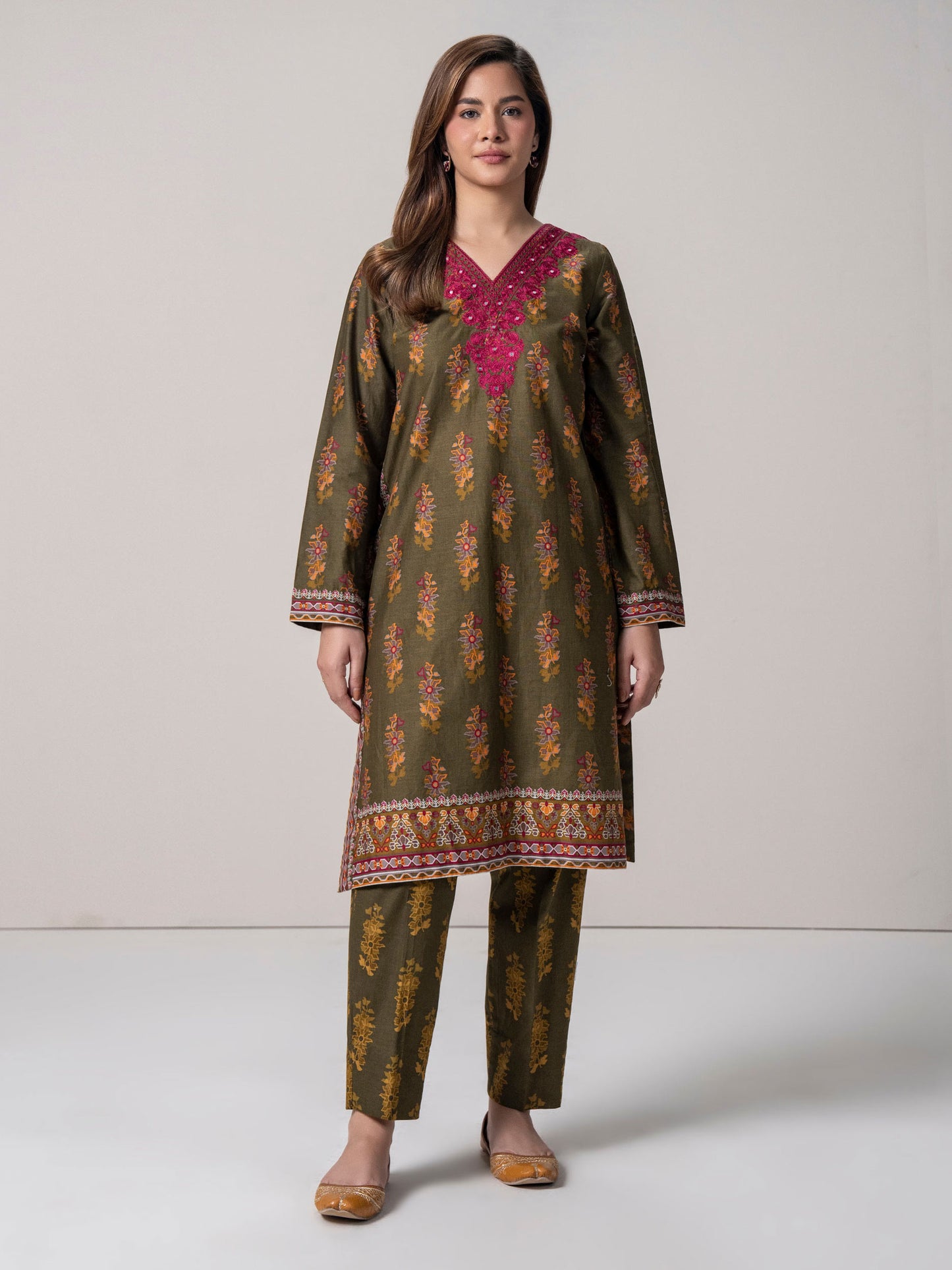 2-Piece Cotton Suit-Embroidered (Pret)