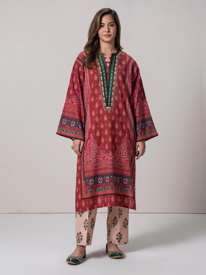 2 Piece Khaddar Suit- Embroidered(Pret)