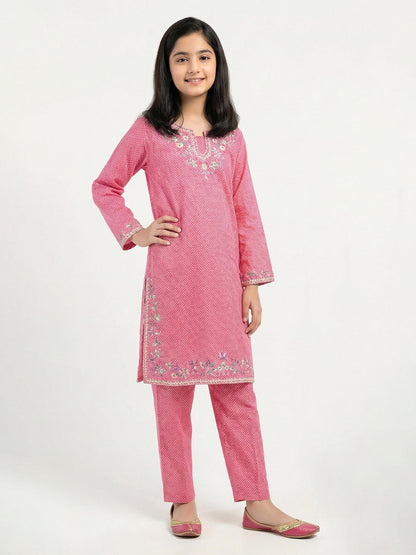 2 Piece Khaddar Suit- Embroidered (Pret)