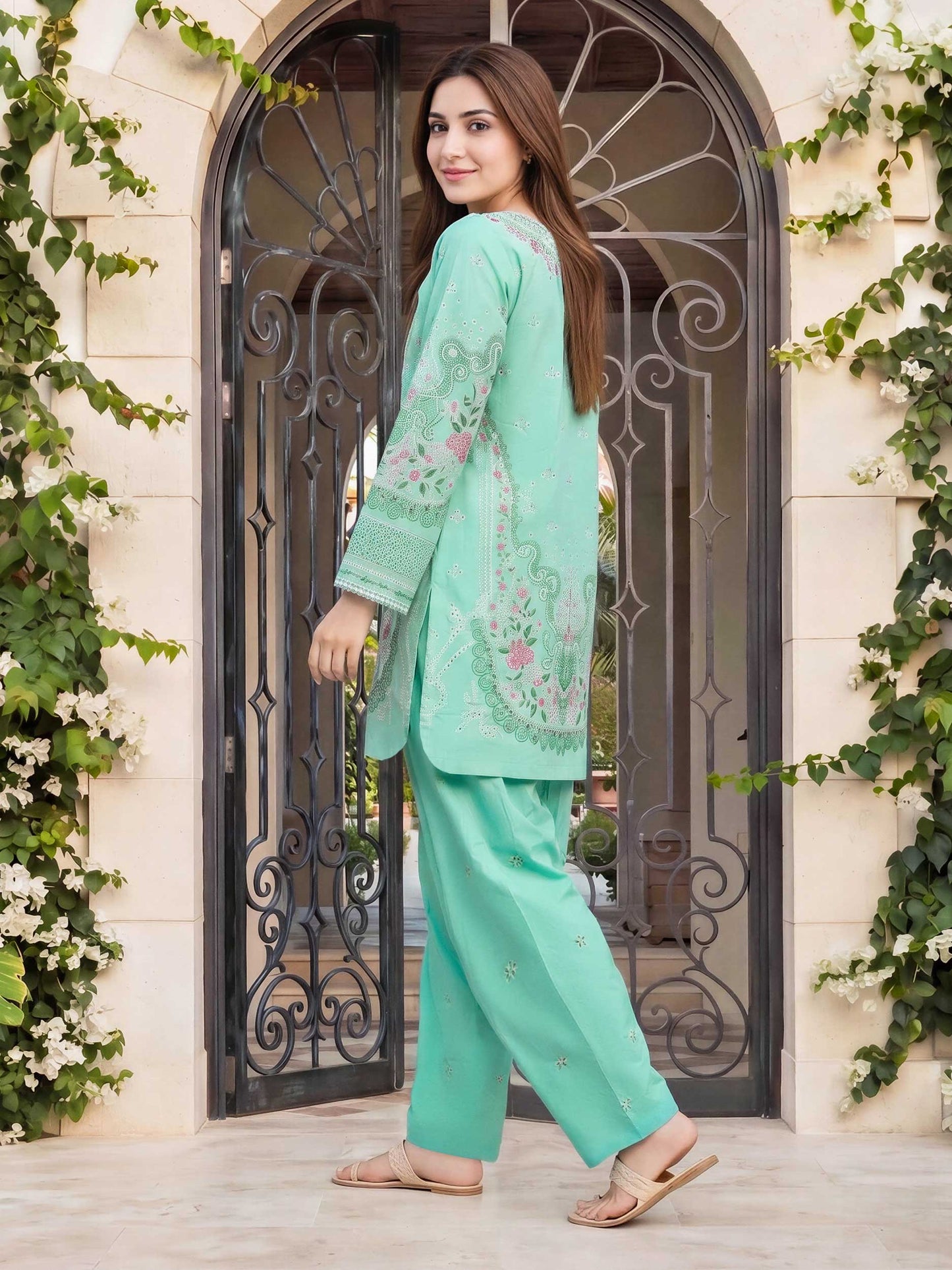 2 Piece Lawn Slub Suit (Pret)