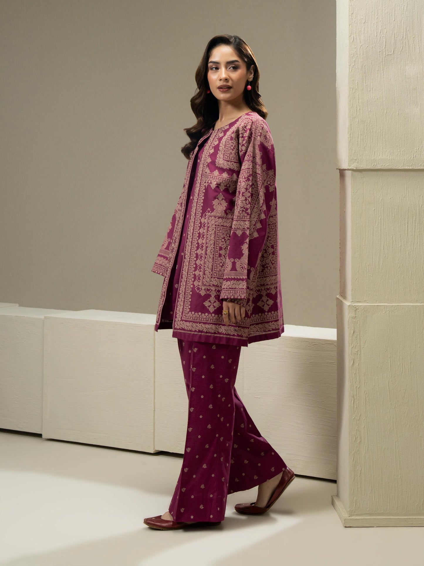 Khaddar Cardigan Co-ord Set