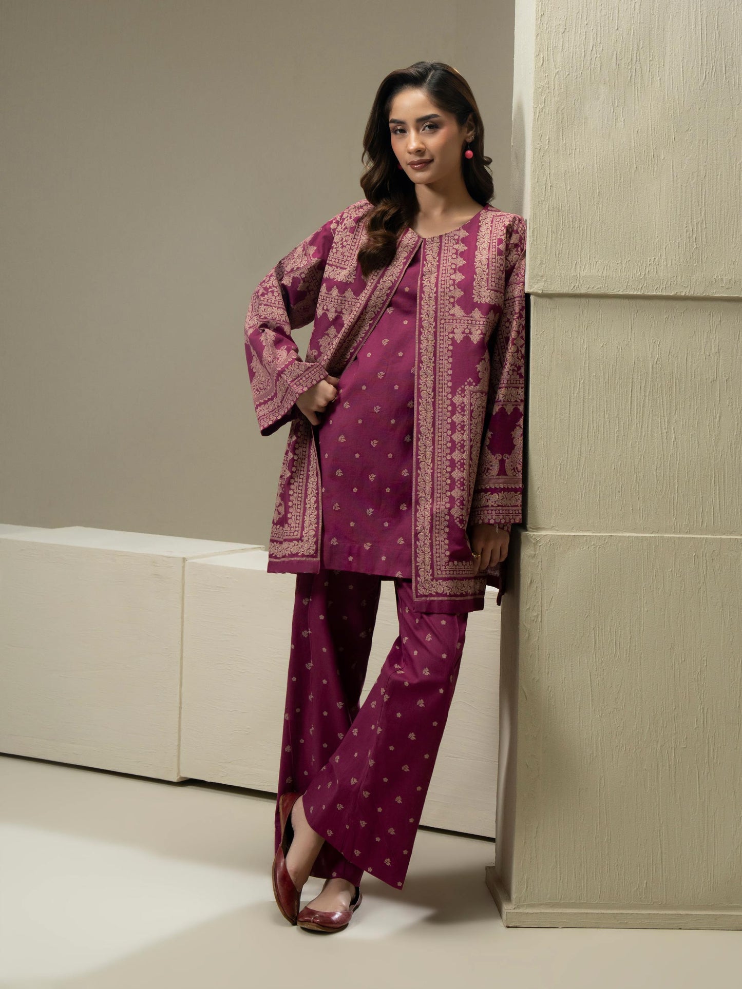 Khaddar Cardigan Co-ord Set