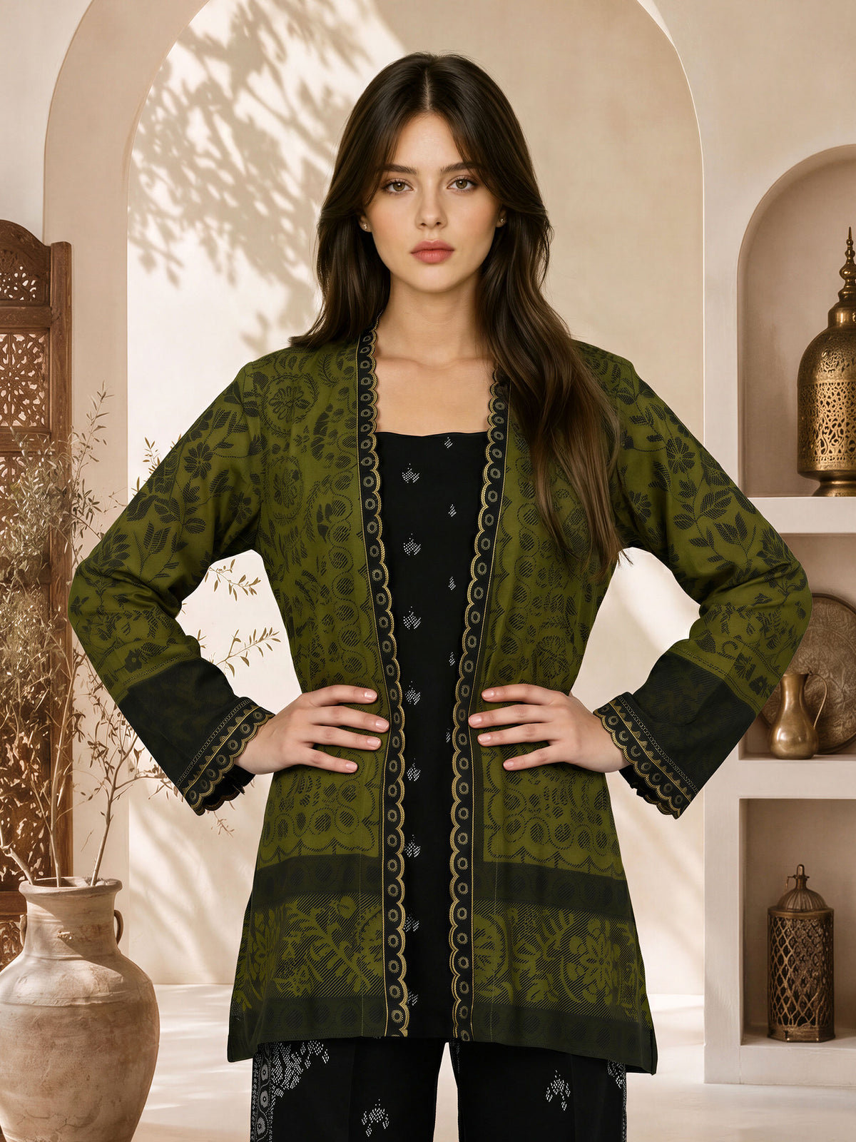 Linen Co-ord Set- Embroidered