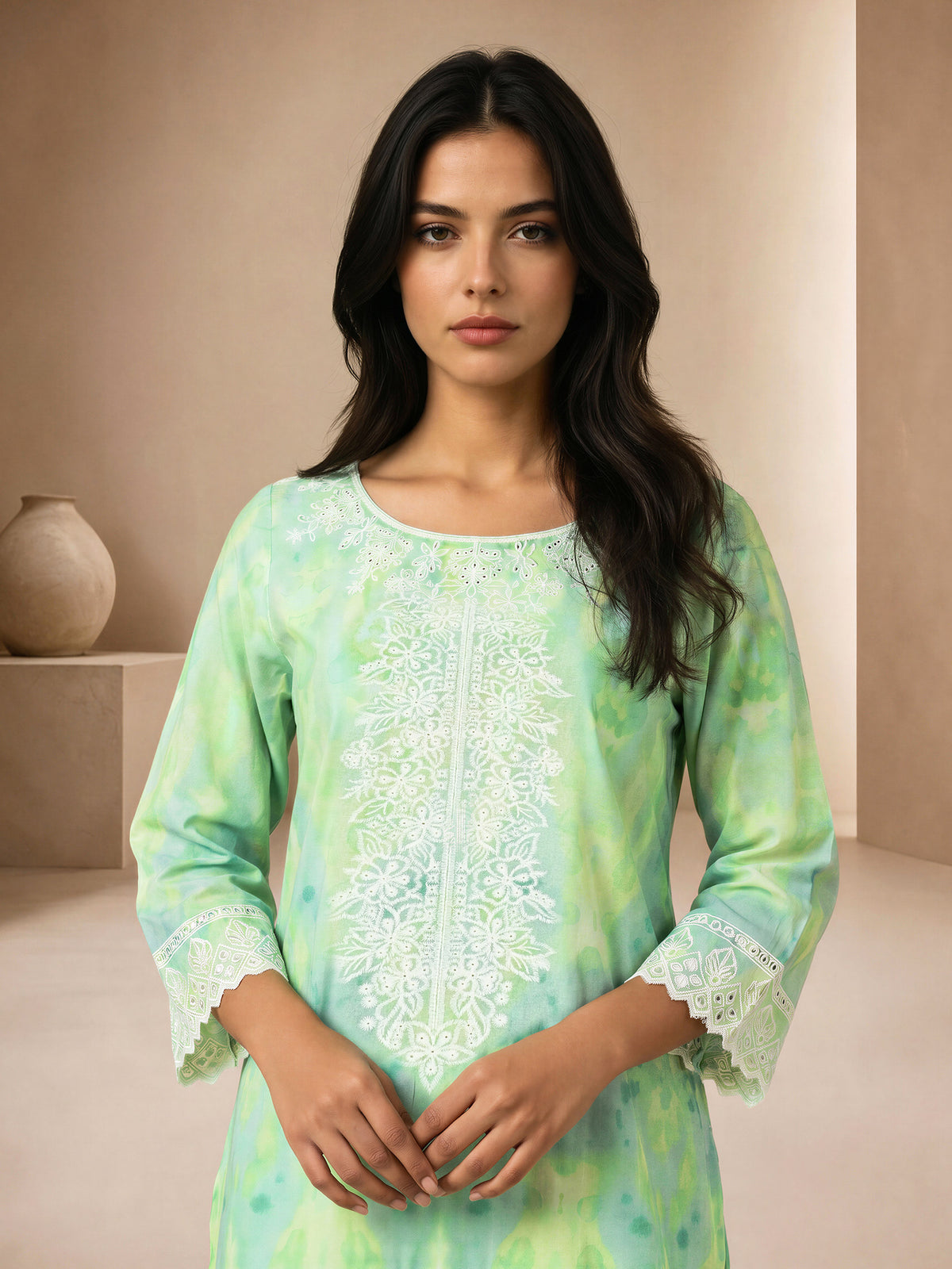 Khaddar Kurti- Embroidered (Pret)