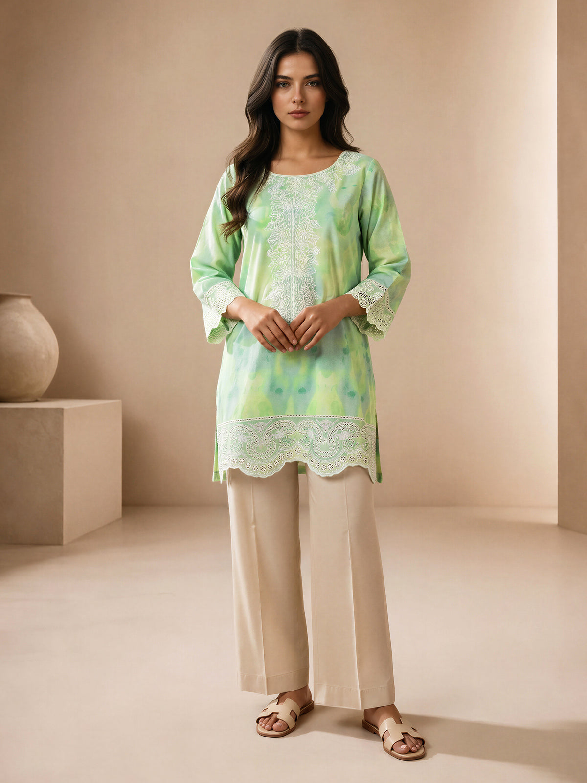 Khaddar Kurti- Embroidered (Pret)