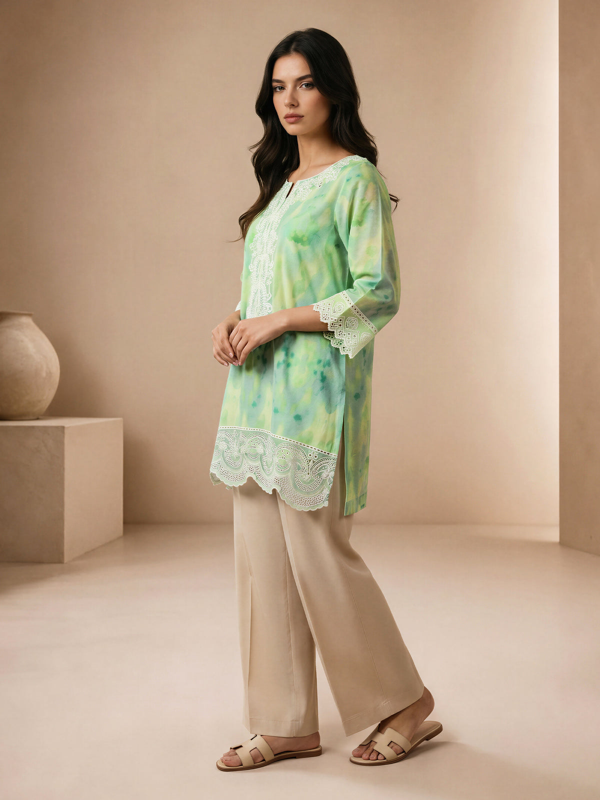 Khaddar Kurti- Embroidered (Pret)
