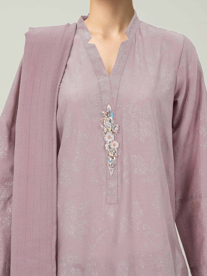 3 Piece Khaddar- Embellished (Pret)