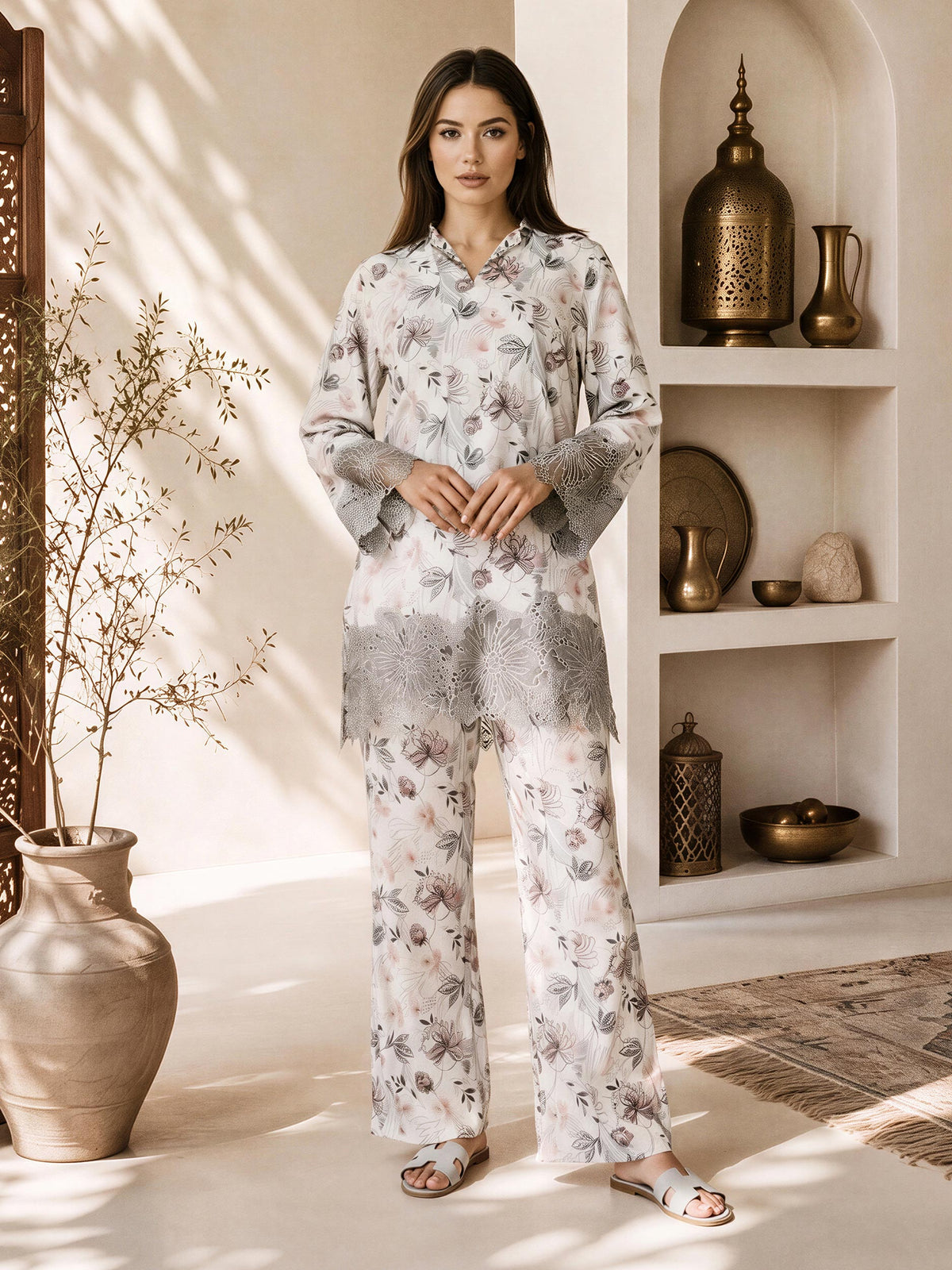 Viscose Co-ord Set- Embroidered