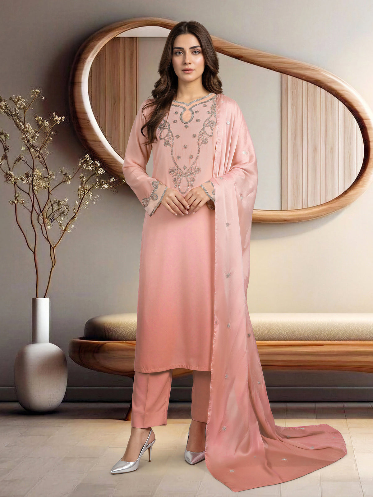 3 Piece Grip Suit- Embroidered (Pret)