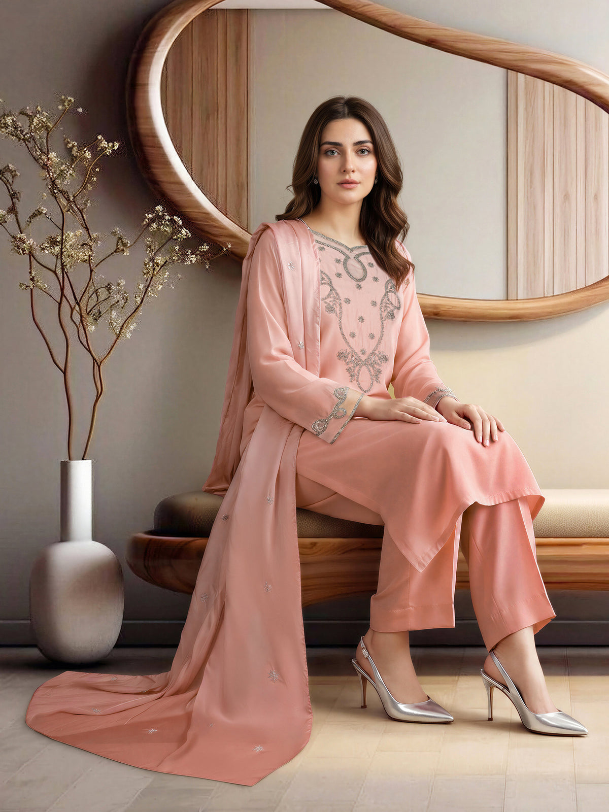 3 Piece Grip Suit- Embroidered (Pret)