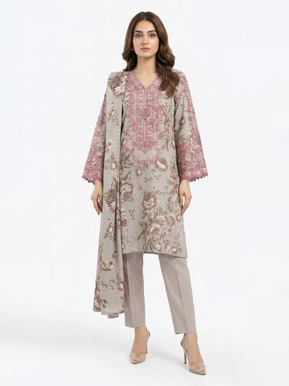 3 Piece Khaddar Suit- Embroidered (Pret)