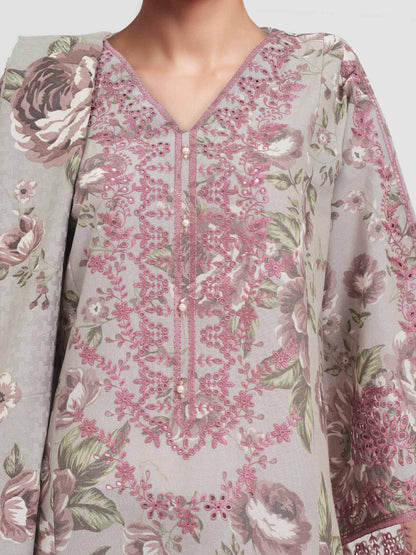 3 Piece Khaddar Suit- Embroidered (Pret)