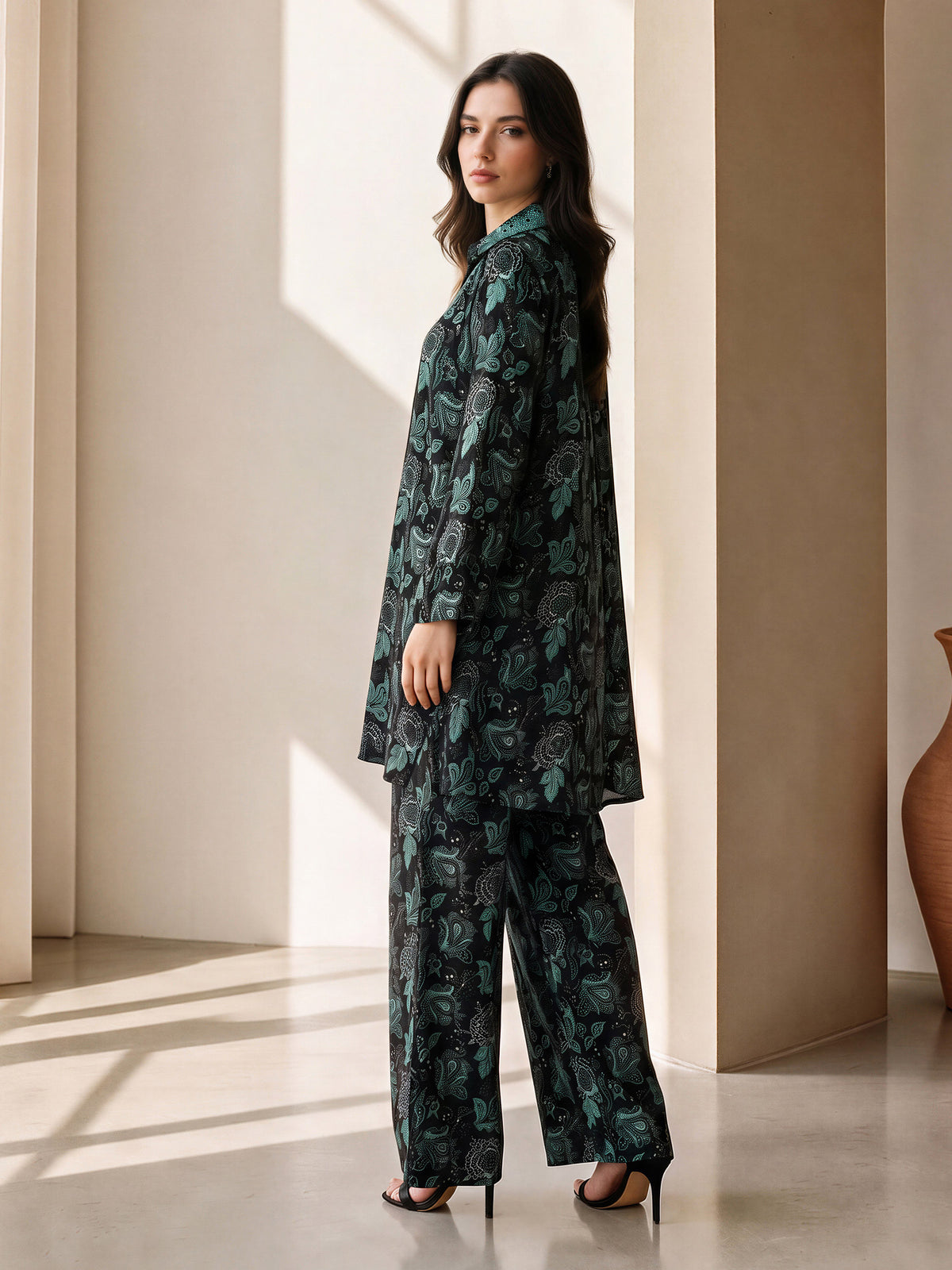 Viscose Co-ord Set- Embroidered