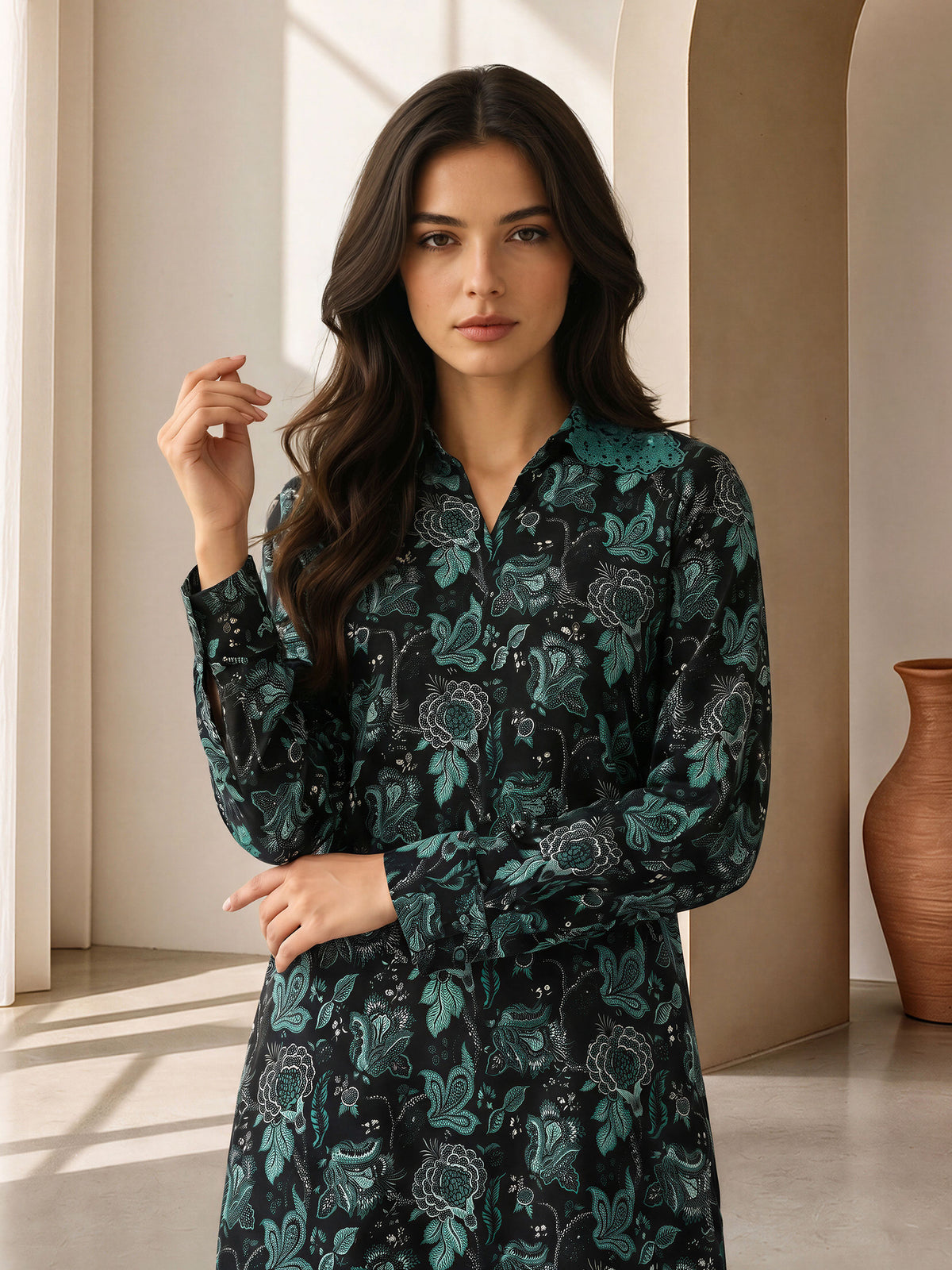 Viscose Co-ord Set- Embroidered