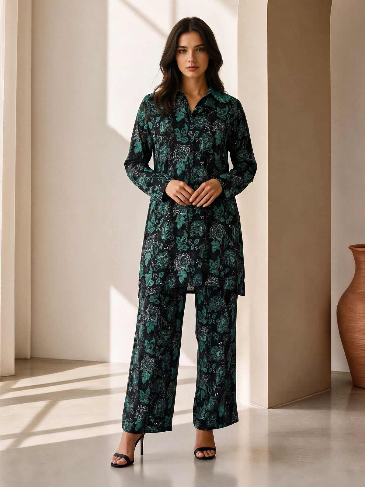 Viscose Co-ord Set- Embroidered