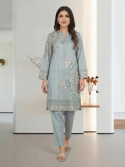 2 Piece Cambric Suit- Embroidered (Pret)