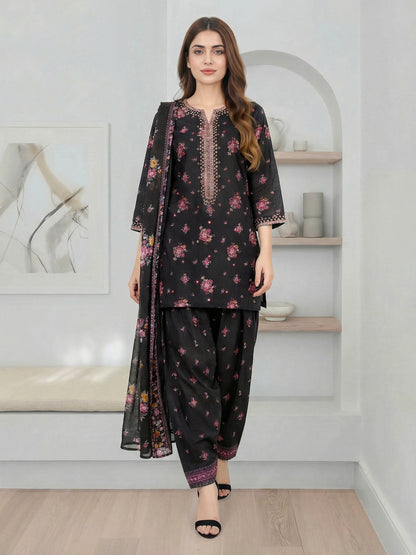 3 Piece Lawn Suit- Embroidered (Pret)
