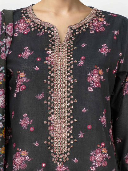 3 Piece Lawn Suit- Embroidered (Pret)