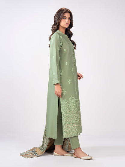 3 Piece Khaddar Suit- Embroidered (Pret)