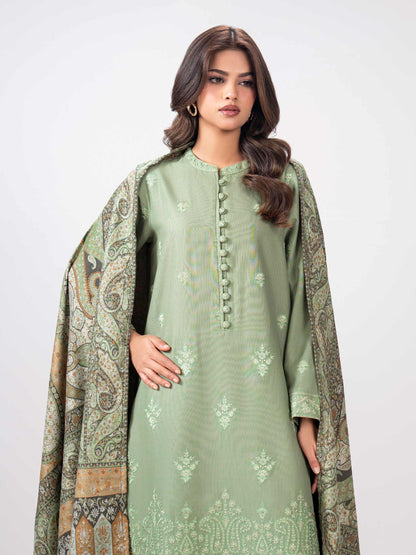 3 Piece Khaddar Suit- Embroidered (Pret)