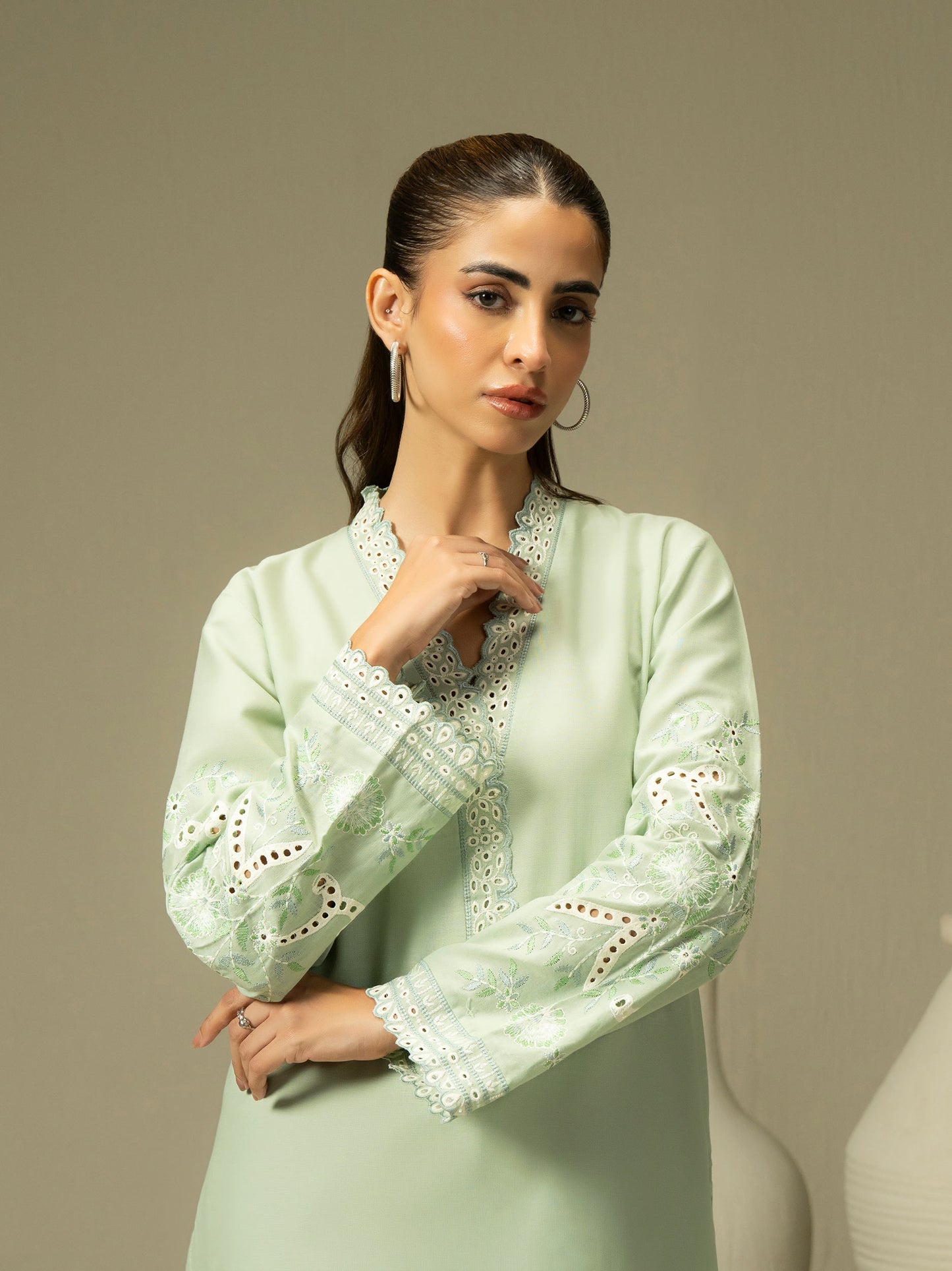 Khaddar Shirt-Embroidered (Pret)