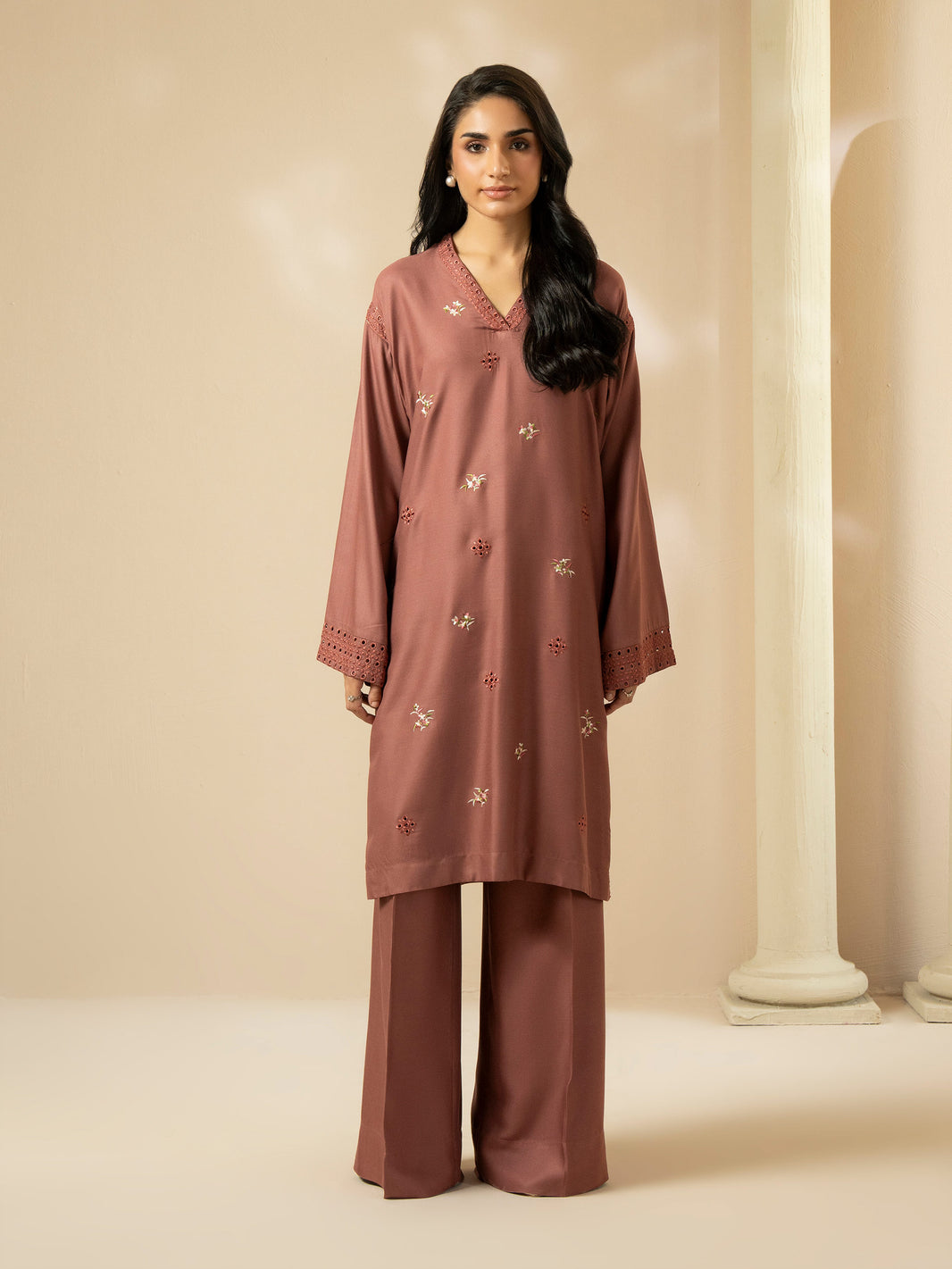 Sahar Pret Casual Cotton Crepe 2 Piece Suit SSCR-RK-03 Urban Ash