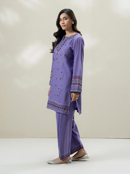2-Piece Slub Khaddar Suit-Embroidered (Pret)