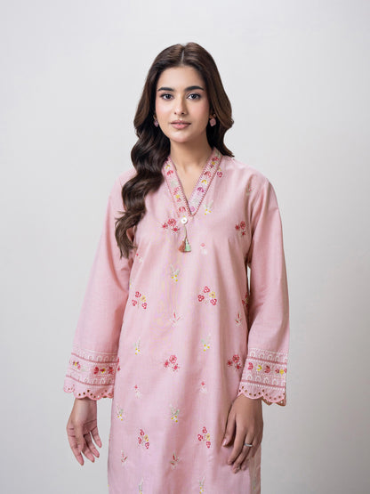 2 Piece Yarn Dyed Suit-Embroidered  (Pret)