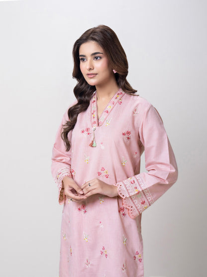 2 Piece Yarn Dyed Suit-Embroidered  (Pret)