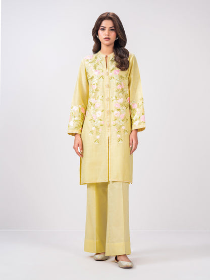2 Piece Slub Khaddar Suit- Embroidered (Pret)